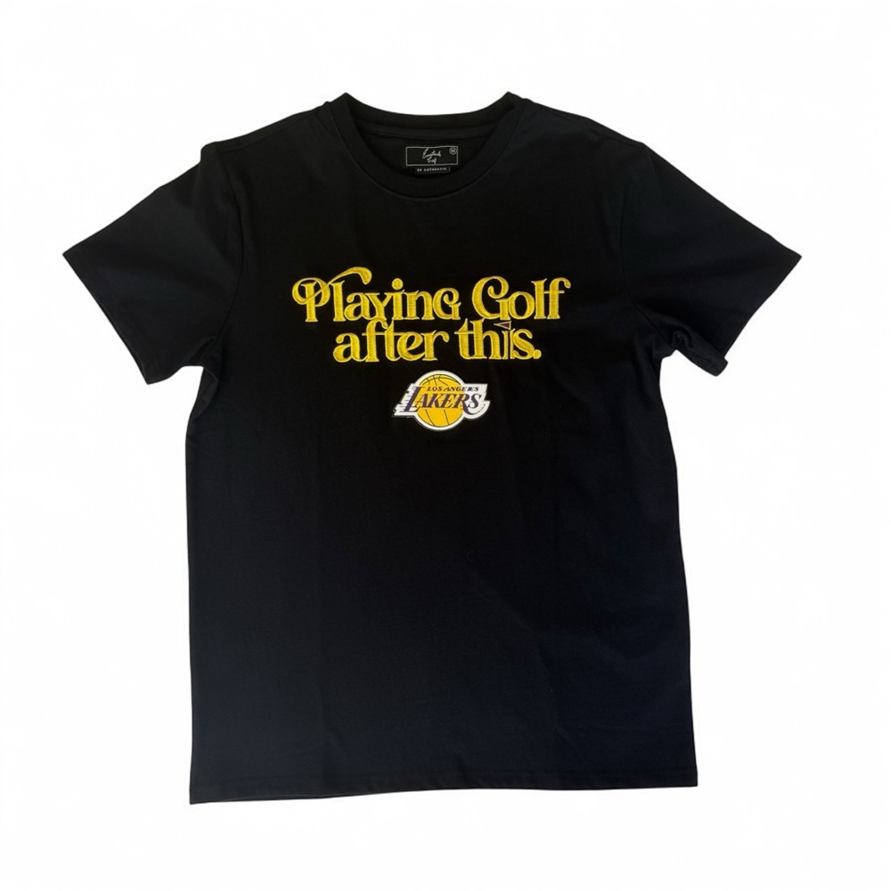Black Lakers Graphic T-Shirt Heavyweight Embroidered Eastside Golf Men’s Medium